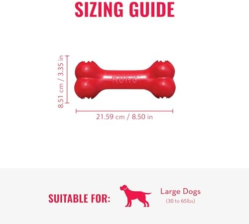 KONG Goodie – Çiğnemek ve Atıştırmalık için Sağlam Kauçuktan Köpek Kemiği – Büyük Köpekler için