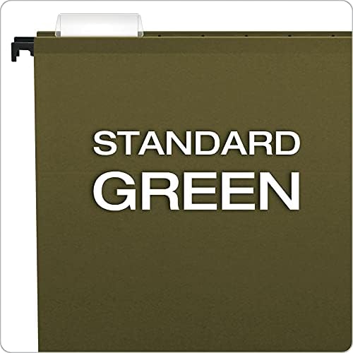 SureHook Güçlendirilmiş Askılı Dosya Klasörleri, Yasal Boyut, Standart Yeşil, 1/5 Kesim, 20/BX (6153 1/5)