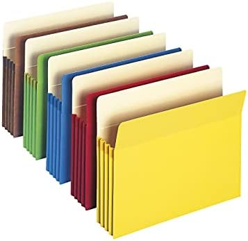 Dosya Cep, Düz Kesim Tab, 3-1/2 inç Genişlik, Mektup Boyutu, Çeşitli Renkler, Kutu başına 25 (73890)
