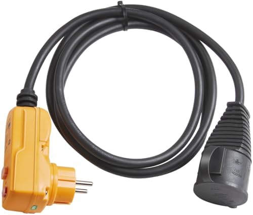 Koruyucu adaptör kablosu FI IP44 2 m siyah H07RN-F 3G1,5