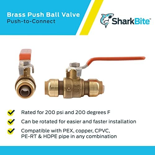 1/2 İnç Küresel Vana, Pirinç Tesisat Armatürü Bağlamak için İtin, Su Kapatma, PEX Boru, Bakır, CPVC, PE-RT, HDPE, 22222-0000LFA