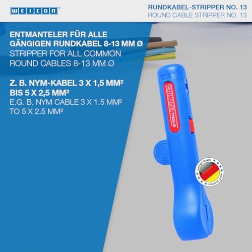 52000013 Yuvarlak Kablo Sıyırıcı No. 13 Kablo Soyucu, 6-13 mm arası yuvarlak kablolar için