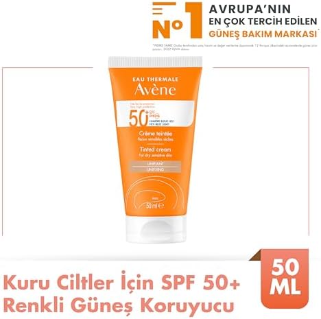 Avene Creme Teintee SPF 50+ Renkli Güneş Koruma Kremi Kuru ve Hassas Ciltler (50 ml)