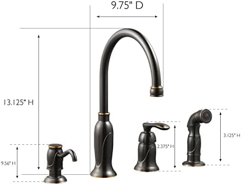 Alternative view of 525790 Mutfak Musluğu, Püskürtücülü ve Sabunluk ile, Yağla Pürüzsüzleştirilmiş Bronz