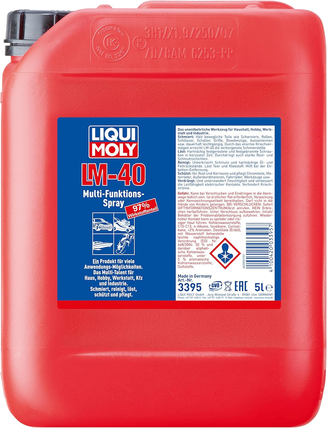 Moly LM 40 Çok Fonksiyonlu Sprey 5 l Otomotiv Bakım Ürünü
