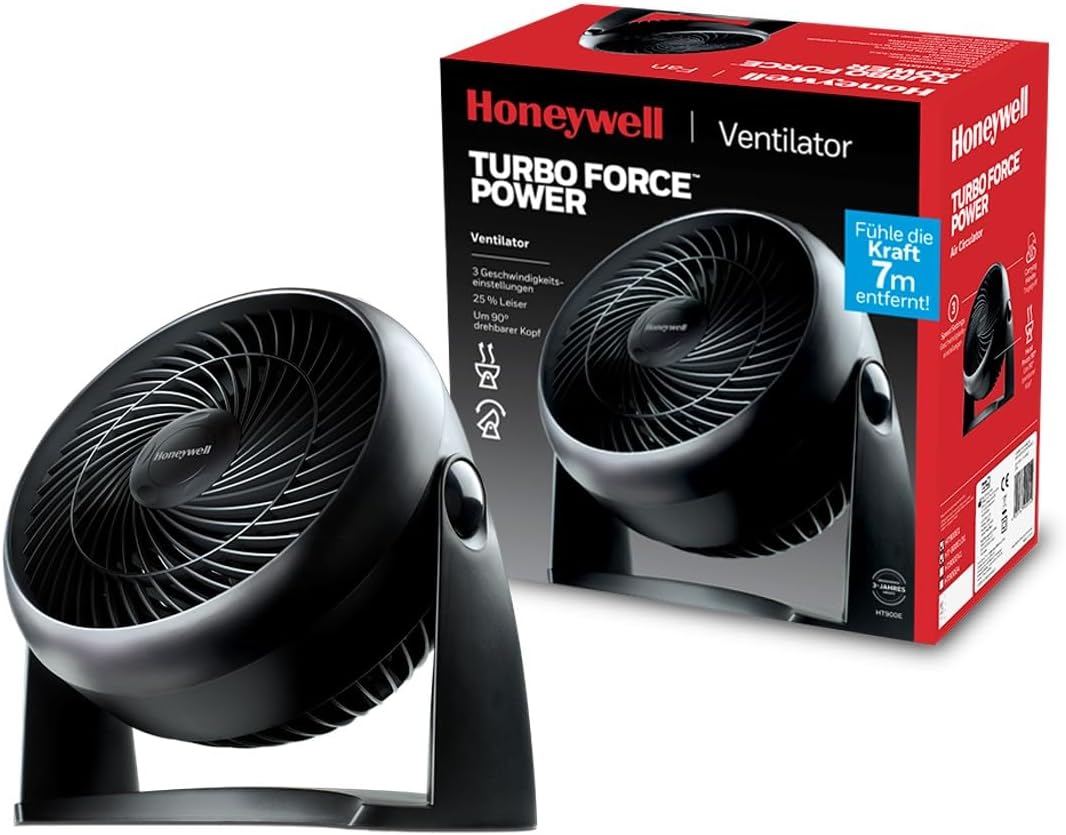 Alternative view of HONEYWELL TurboForce Turbo Vantilatör HT900E, Sessiz Soğutma, 90 Dereceye Kadar Ayarlanabilir Eğim Açısı, 3 Hız Ayarı, Duvara Montaj, Masa Vantilatörü - Siyah