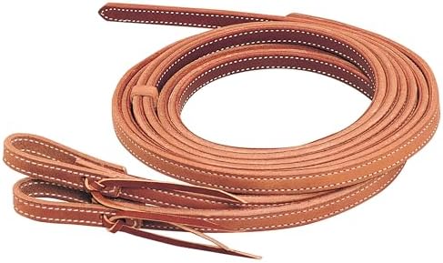 Çift ve Dikişli Ağır Koşum Bölünmüş Dizginler, Russet, 1,5 cm x 20,32 cm