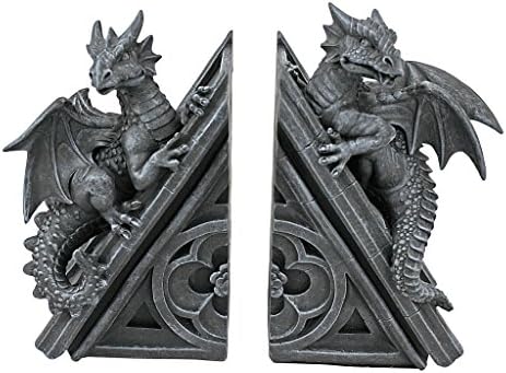 Gotik Ejderhası Şeklinde Kitap Desteği, Ölçüler: 12,5 x 4 x 20,5 cm