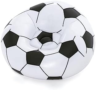 Up In & Over Beanless futbol topu koltuğu, 114 x 112 x 66 cm, futbol hava koltuğu, siyah/beyaz