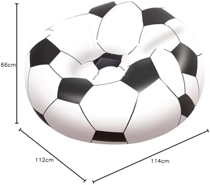 Alternative view of Up In & Over Beanless futbol topu koltuğu, 114 x 112 x 66 cm, futbol hava koltuğu, siyah/beyaz