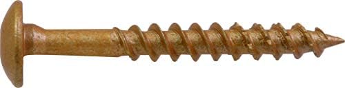 Power Pro 47872 Lag Vidalar, 1/4" x 1-1/2", Yıldız Sürücü Yapı Lag Vidaları, Paslanmaya Dayanıklı, Seramik Kaplamalı Bronz, 2,3 kg Tüp, 375 adet