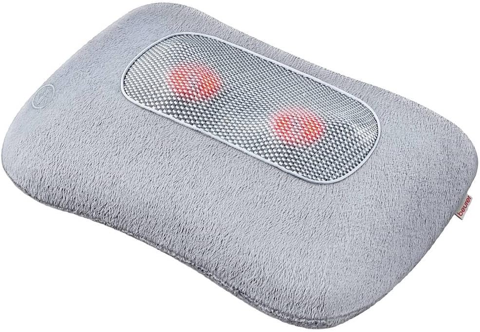 MG 145 sırt-ense masaj cihazı, rahatlatıcı Shiatsu masajı için, ısıtma fonksiyonu, yıkanabilir kılıf, 4 masaj başlığı, 34x23x11cm, gri