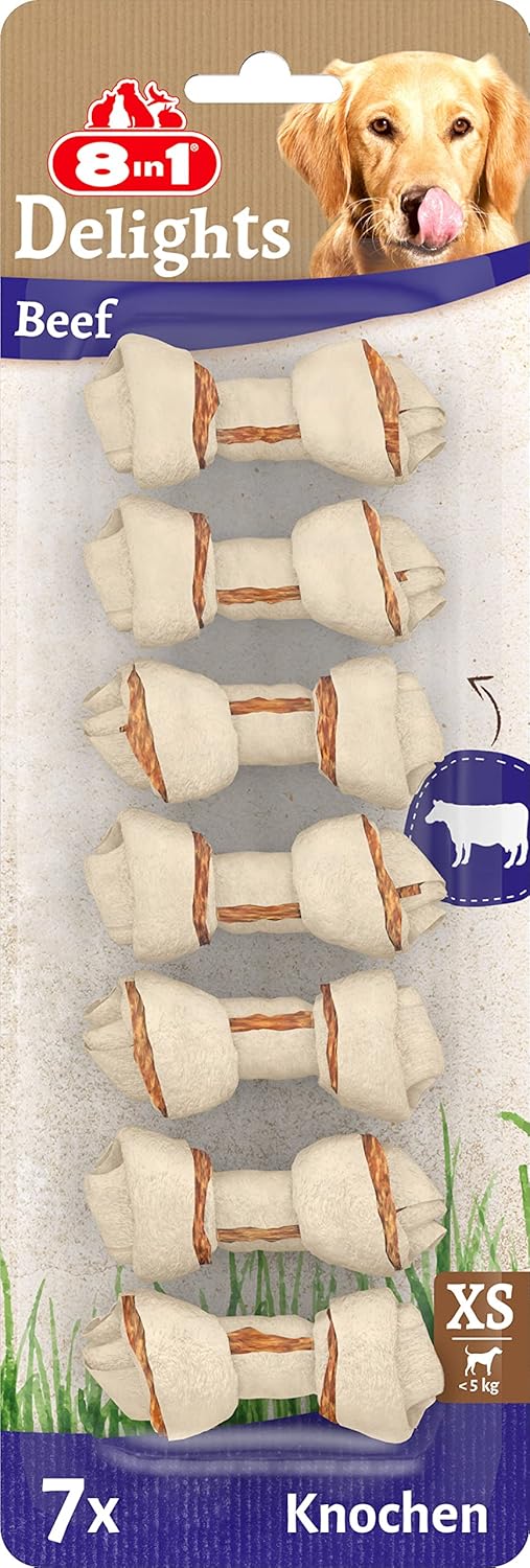 8in1 Delights Beef XS Boy Sığır Etli Kemik 7'li, 84 gr Köpek Ödülü