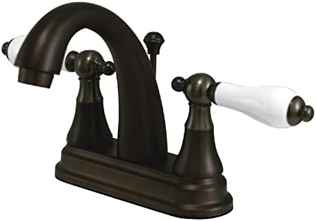 pirinç KS7615PL 4-inç Toilette musluk porselen kolu sap, yağla ovulmuş bronz