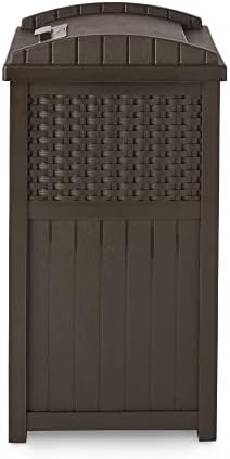 GHW1732 Dış Mekan Plastik 125 Litre Hasır Çöp Kutusu, Kahverengi
