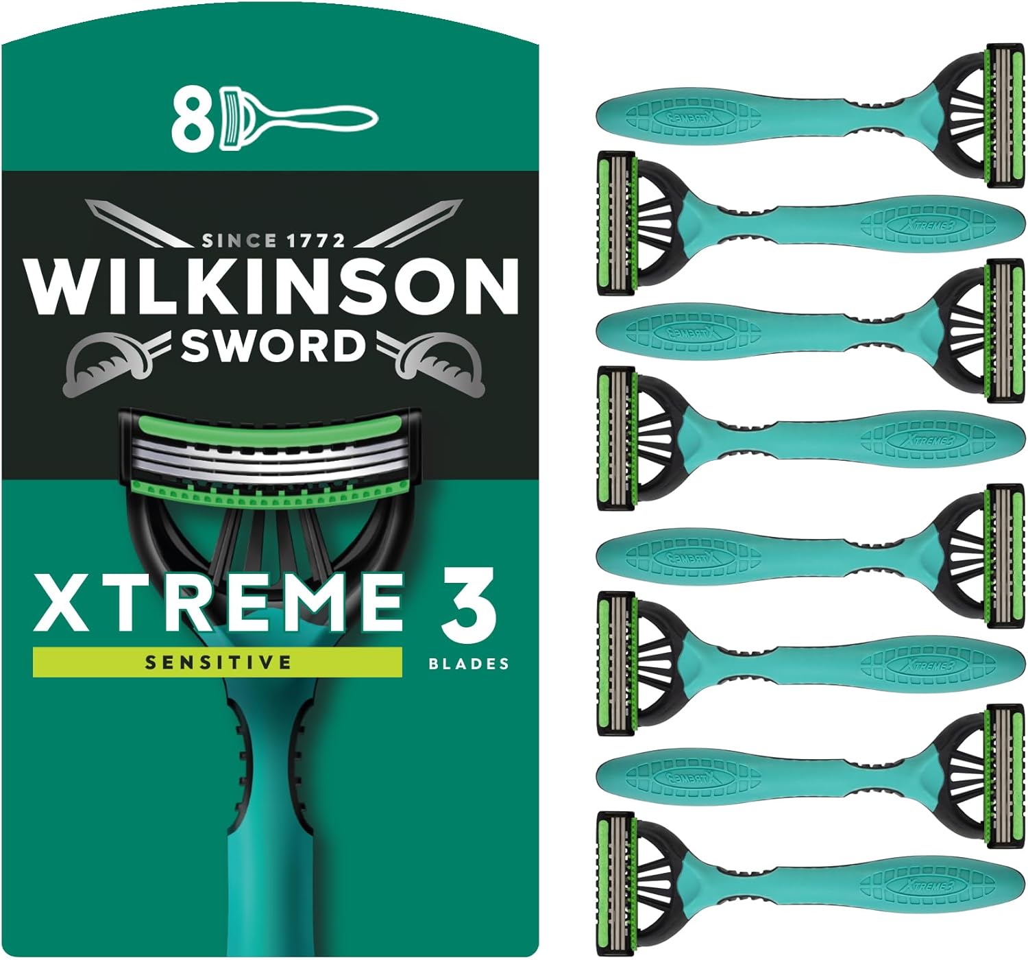 Alternative view of Wilkinson Sword Xtreme 3, Oynar Başlıklı Kullan At Tıraş Bıçağı 8'Li Paket
