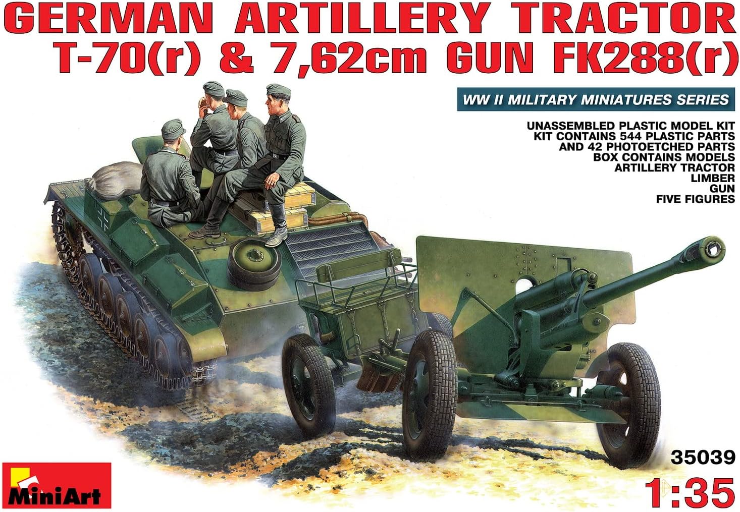 Alternative view of 35039 1:35 Alman Topçu Traktörü T-70(r) & 7,62cm Top FK288(r)