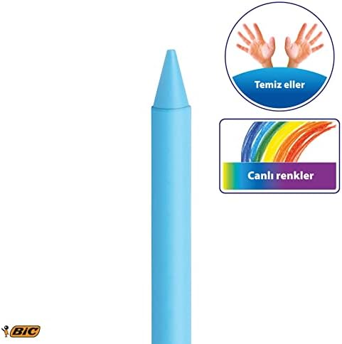 BIC Plastidecor Elleri Kirletmeyen Pastel Boya, 18'li Kutu, Elleri Boyamaz, 30 Aydan Büyük Çocuklar İçin İdeal