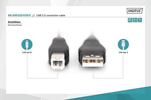 AK-300102-030-S 3 m USB 2.0 Yazıcı Kablosu