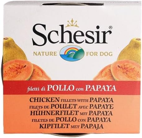 Schesir Yetişkin Köpek Konservesi 150 Gr Tavuk Etli + Papaya