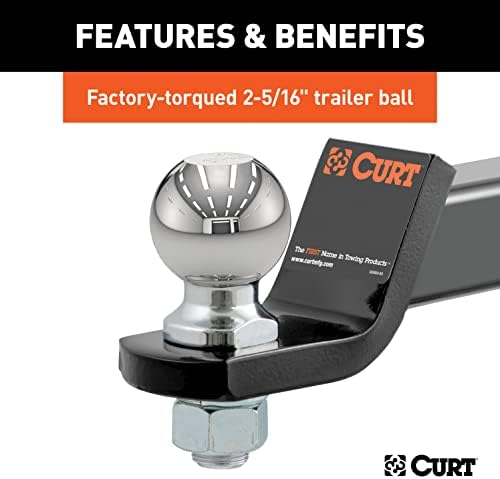 CURT Manufacturing 45041 III 5 cm Römork Bağlantı Parçası, 5,9 cm Top ile, 5 cm Drop