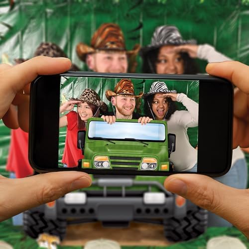 Alternative view of Jungle Jeep Doğum Günü Partisi Malzemeleri için Fotoğraf Dikme Zemin, Çok Renkli