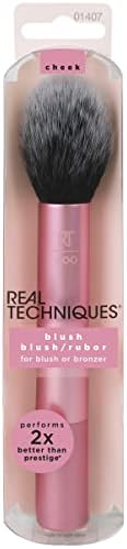 Techniques Ultra Peluş Allık Makyaj Fırçası, Gevşek, Krem veya Sıkıştırılmış Allık İçin, Rosy Glow Yanaklar, Kabarık Pudra Fırçası, Alüminyum Halkalar, Sentetik Kıllar, Vegan ve Zulüm İçermez, 1