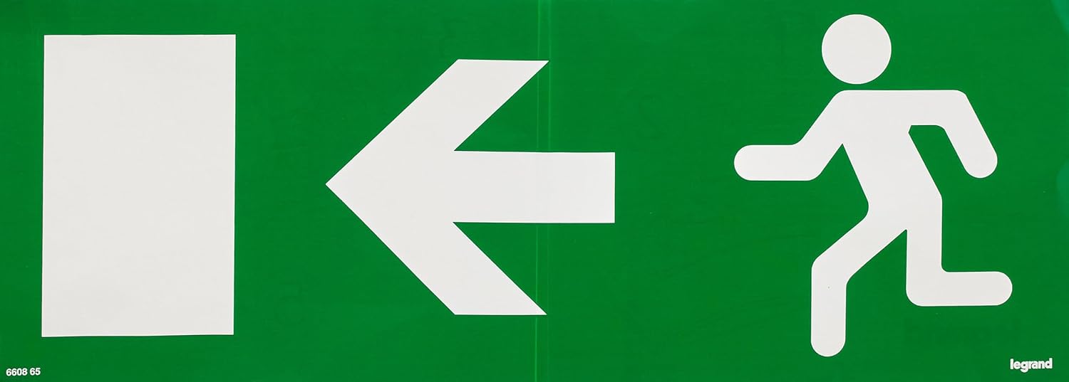 Alternative view of emniyet aydınlatma ürünleri için Etiket sola koşan adam Boyut: 310x112mm