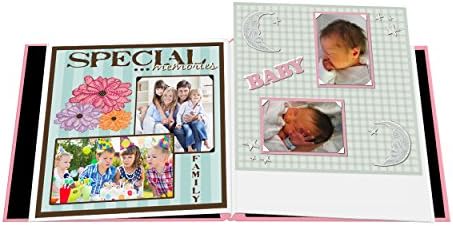 Albums Kolaj Çerçevesi Kabartmalı inç Bebek inç Dikişli Deri Kılıf Bellek Defteri, Bebek Pembesi,