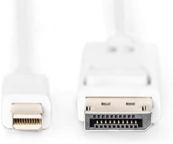 AK-340102-020-W Displayport Bağlantı Kablosu, Mini Dp - Dp M/M, 2.0M, W/Ara Kilit, Dp 1.1