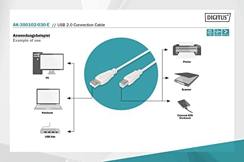 Alternative view of AK-300102-030-E 3M USB2.0 TYPE-A TO TYPE-B KABLO BEYAZ