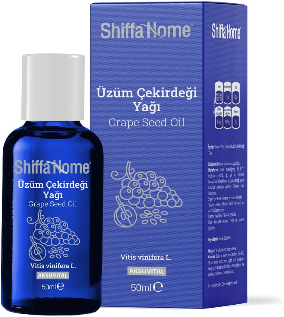 Shiffa Üzüm Çekirdeği Yağı 50 Ml | Soğuk Sıkım Bitkisel Yağ | Cilt Bakımı, Saç ve Dudak Nemlendirme, Antioksidan Desteği, Proantosiyanidin ve E Vitamini Kaynağı