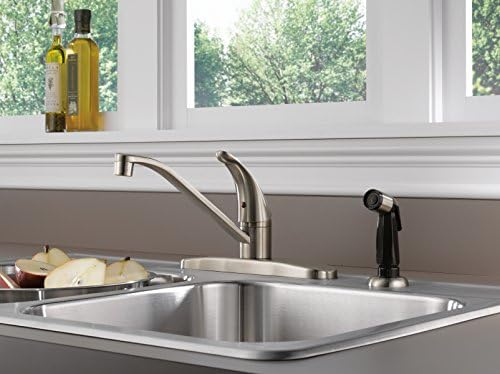Yan Püskürtücülü Tek Saplı Mutfak Lavabo Bataryası, Paslanmaz P115LF-SS