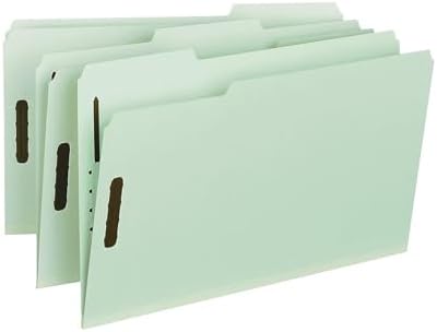 100 Geri Dönüşümlü Baskı Panosu Bağlantı Elemanı Dosya Klasörü, 2 Bağlantı Elemanı, 1/3 Kesimli Tab, 1 "Genişletme, Yasal Boyut, Gri/Yeşil, Kutu başına 25 (20003)