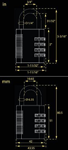 Alternative view of FJM Security SX-575 Soyunma Kilit Şifreli Asma Kilit Anahtar Geçersiz Kılma ve Kod Keşfi, Siyah