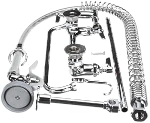 T&S B-0133-ADF12-B Kolay Kurulumlu Duvara Monte Ön Durulama Musluğu, Ticari Mutfaklar için. Duvar braketi ve 30 cm ek musluk dahildir. Sprey başlığı, 1,15 GPM akış hızına sahip yeni DOE