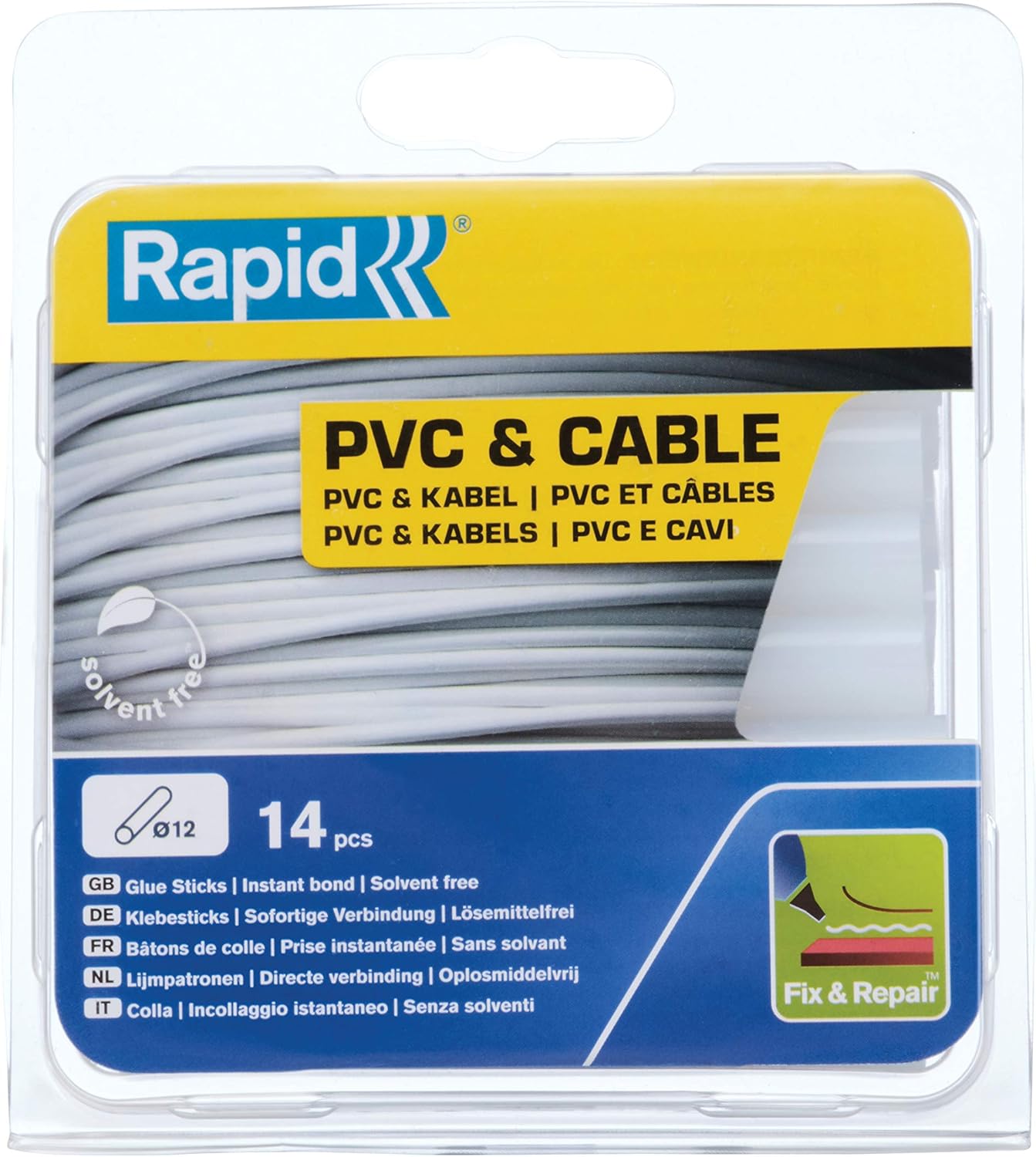 PVC ve kablolar için sıcak tutkal çubukları, 94 mm uzunluk, özel yapıştırıcı, sıcak tutkal tabancası için sıcak yapıştırıcı 11 mm, 12 mm
