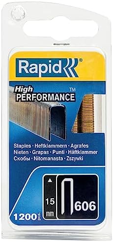 Zımba teli Tip 606, 15 mm zımba, 1.200 adet, ahşap için reçine yüzeyli dar sırt mandalları