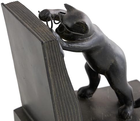 Alternative view of Deco 79 Polystone Kedi Dekoratif Kitap Desteği, 2'li Set, 18 cm Yükseklik, Siyah