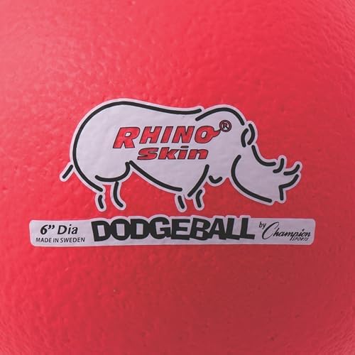 Alternative view of (6.3" - Neon Red) - Sports 15cm Rhino Skin & Foam Core Low Bounce Dodgeball Ball - Neon Red