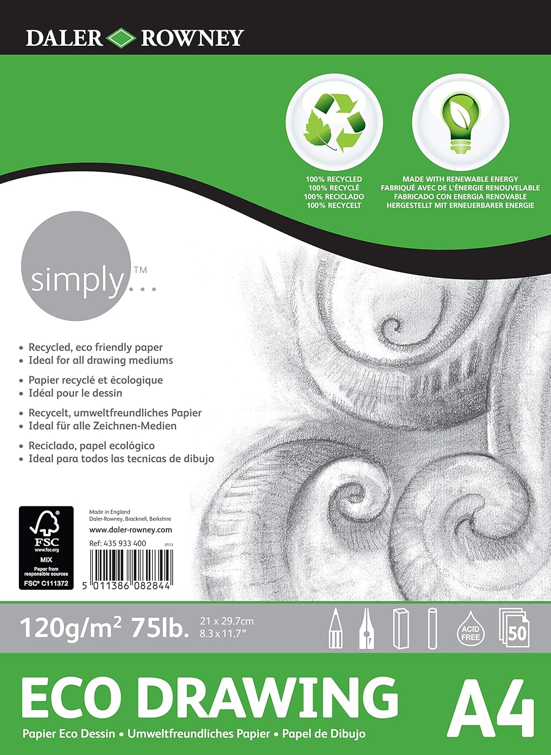 Alternative view of Rowney Eco Eskiz Blok - A4 - 120GR -