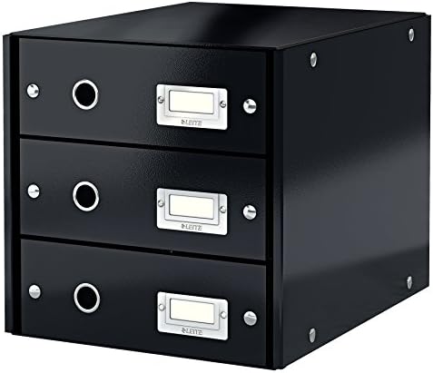 60480095 Click & Store WOW Çekmeceli Evrak Rafı, 3 çekmeceli, Siyah