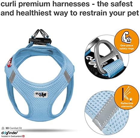 Alternative view of CURLİ Air-Mesh Köpek Göğüs Tasması Gökyüzü Mavisi (XXS)