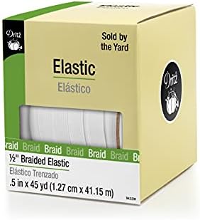 1,27 cm Örgülü, Beyaz, 45 m Elastik, 1/2 inç x 45 Yard