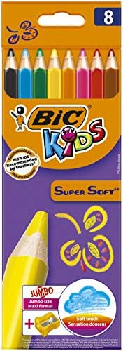Alternative view of BIC Kids -üç kenarlı-yumuşak, boyama kalemi 6,2 mm, 8-Çeşitli renklerde, KARTONETUI her biri 8 adet, -dahil kalemtraş