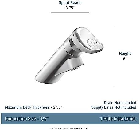 Ticari M-Press Krom Tek Montajlı Banyo Bataryası, 0,5-gpm, 8894