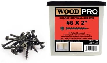 WoodPro Fasteners DWPC6X2-5 No 2 Phillips 2,3 kg Net Ağırlık 15,5 cm x 2 İnç Kaba Alçıpan Vidalar, 970 Parça, Siyah