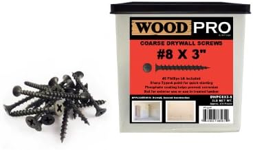 Alternative view of WoodPro Fasteners DWPC8X3-5 No 2 Phillips 2,3 kg Net Ağırlık No 8 x 3-İnç Kaba Alçıpan Vidalar, 470 Parça, Siyah