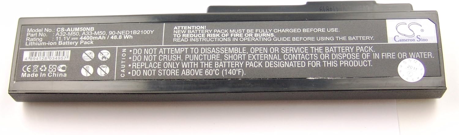 Alternative view of G50, M50, A32-M50, Li-ion, 11,1V, 4400 mAh, 48,8Wh, siyah için uygun batarya