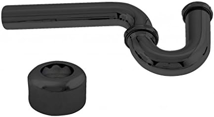 Westbrass D401-1-62 Yüksek Kutu Flanşlı Pirinç P-Trap, 1-1/4 inç x 1-1/4 inç, Mat Siyah